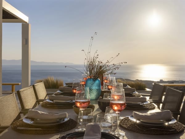 The sheltered al fresco dining area with its spellbinding sea views.